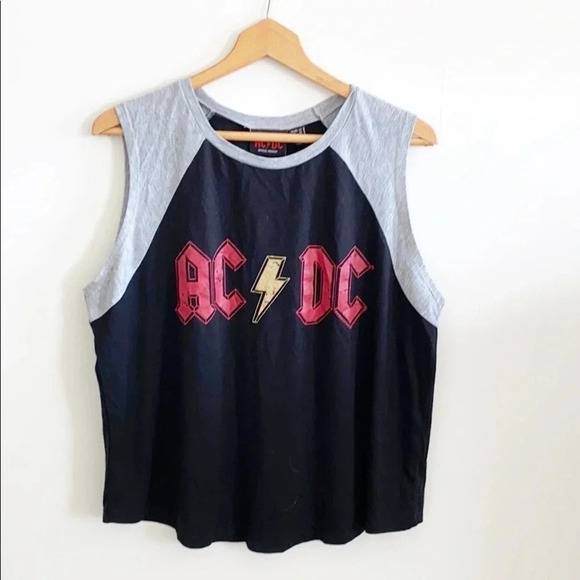 AC/DC Band Tee Black and Gray Muscle Tank Top - Picture 1 of 8